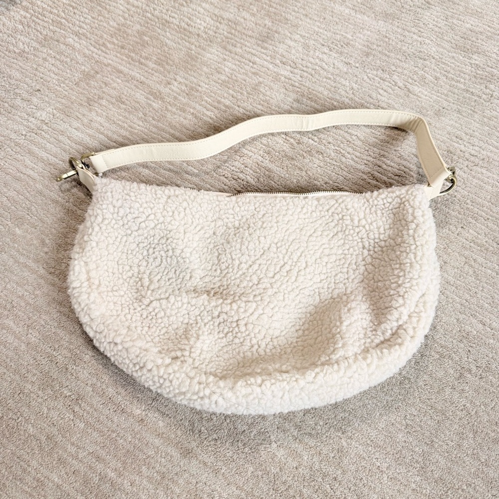Urban Originals x Anthropology Cream Sherpa Shoulder Bag Sling - Picture 3 of 10